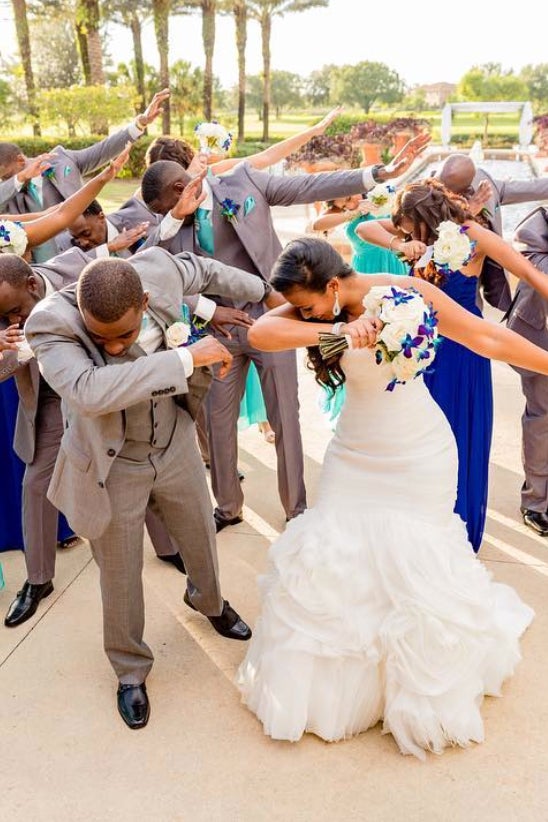 Black Wedding Moment Of The Day: The Entire Bridal Party Hit The Dab Because Marriage Is Lit
